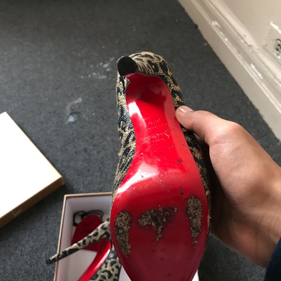 Leopard skin Red Bottoms size 37.5 - Picture 5 of 7